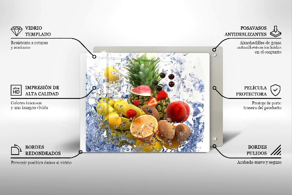 Cubre vitrocerámica Fruta jugosa y agua.