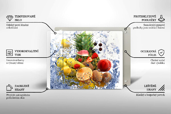 Cubre vitrocerámica Fruta jugosa y agua.