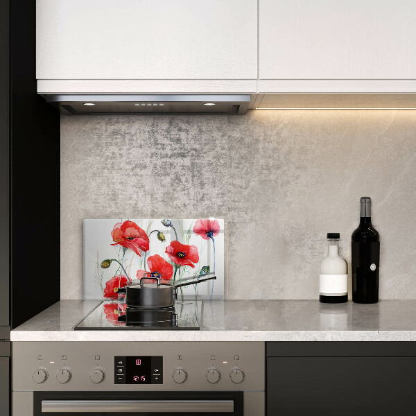 Cubre vitrocerámica Flores de amapolas rojas