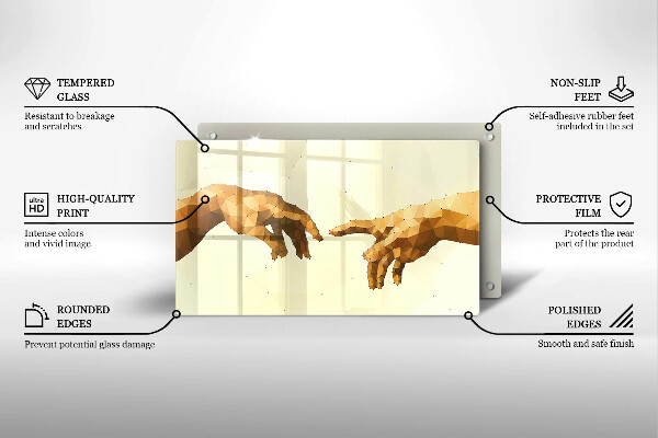 Cubre vitrocerámica Creación de las manos de Adán