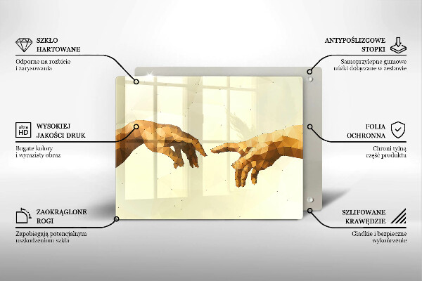 Cubre vitrocerámica Creación de las manos de Adán