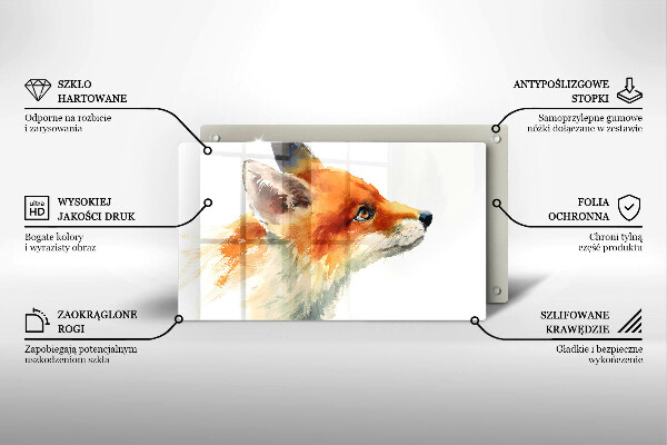 Cubre vitrocerámica zorro pintado