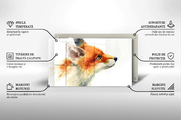 Cubre vitrocerámica zorro pintado