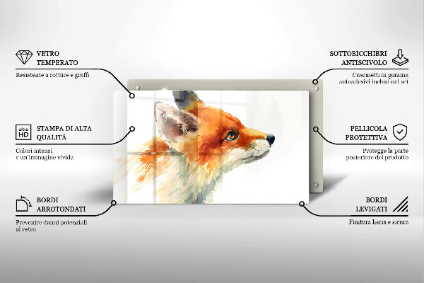 Cubre vitrocerámica zorro pintado