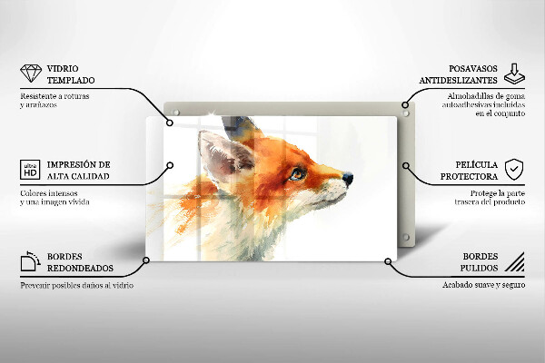 Cubre vitrocerámica zorro pintado