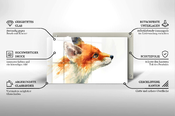 Cubre vitrocerámica zorro pintado