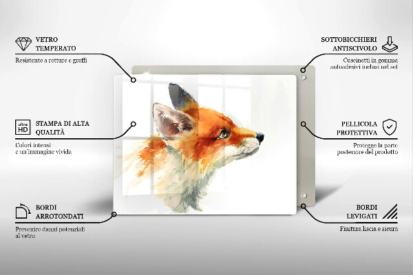 Cubre vitrocerámica zorro pintado