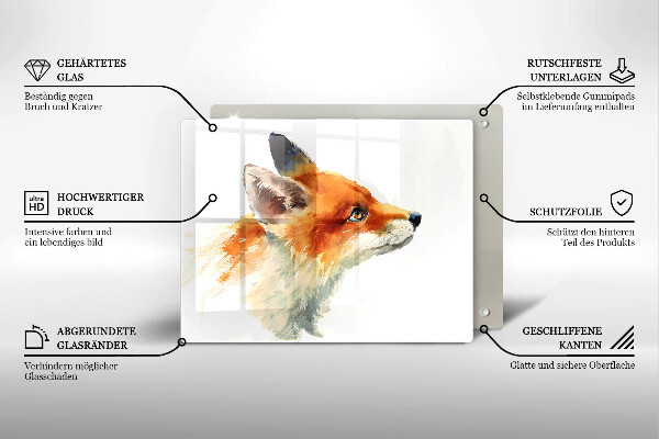 Cubre vitrocerámica zorro pintado