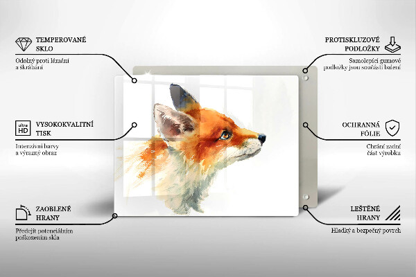 Cubre vitrocerámica zorro pintado