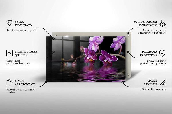 Cubre vitrocerámica Agua zen de orquídeas