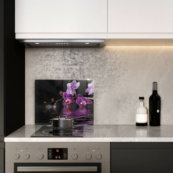 Cubre vitrocerámica Agua zen de orquídeas