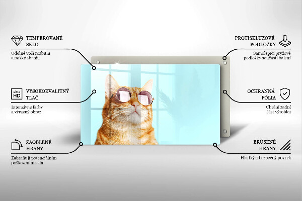 Cubre vitrocerámica Gato rojo con gafas