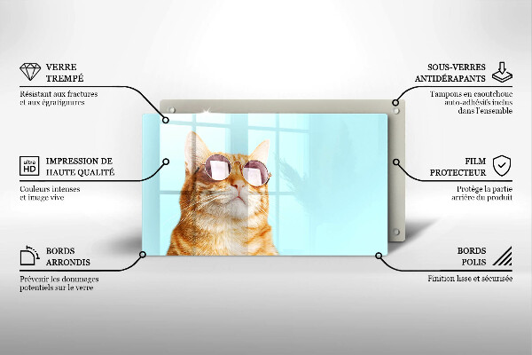 Cubre vitrocerámica Gato rojo con gafas