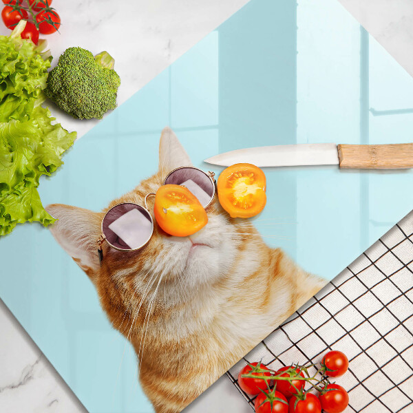 Cubre vitrocerámica Gato rojo con gafas
