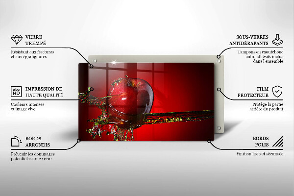 Cubre vitrocerámica fruta de manzana en agua