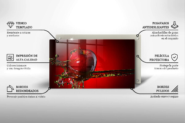Cubre vitrocerámica fruta de manzana en agua