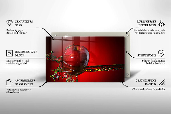 Cubre vitrocerámica fruta de manzana en agua