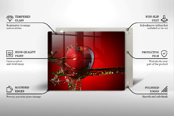 Cubre vitrocerámica fruta de manzana en agua