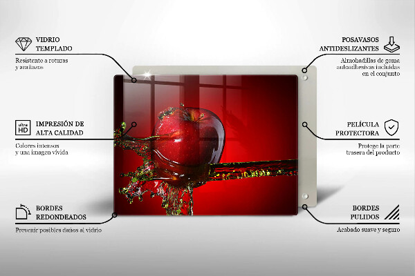 Cubre vitrocerámica fruta de manzana en agua