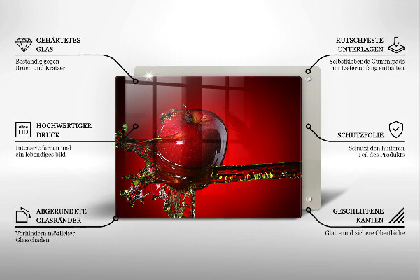 Cubre vitrocerámica fruta de manzana en agua