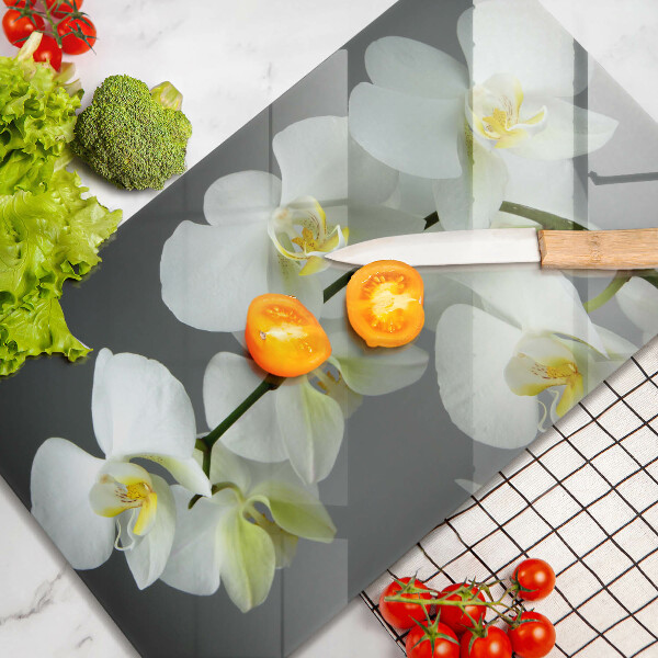 Cubre vitrocerámica Flores de orquídeas blancas