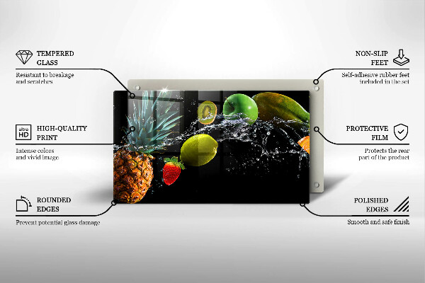 Cubre vitrocerámica frutas en agua