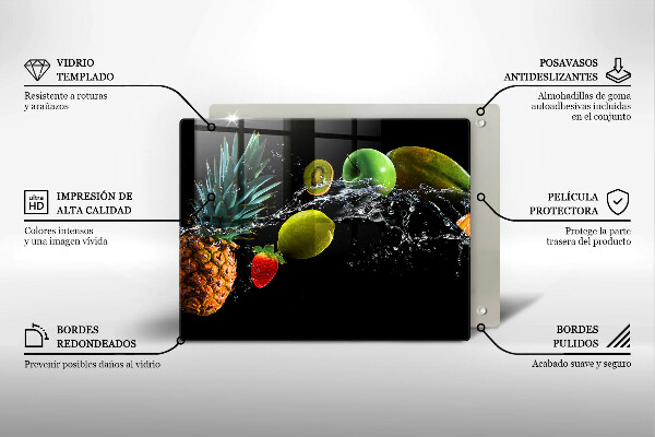 Cubre vitrocerámica frutas en agua