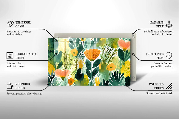 Cubre vitrocerámica flores pintadas