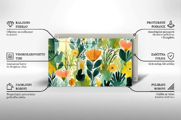 Cubre vitrocerámica flores pintadas