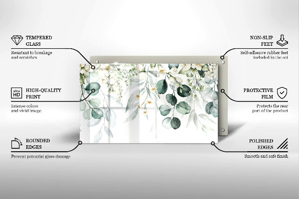Cubre vitrocerámica Plantas de acuarela