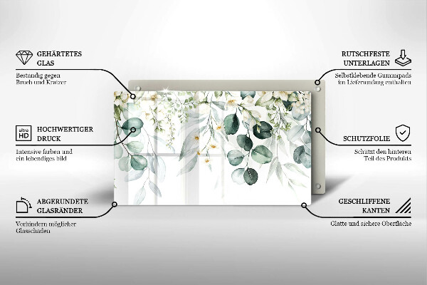 Cubre vitrocerámica Plantas de acuarela