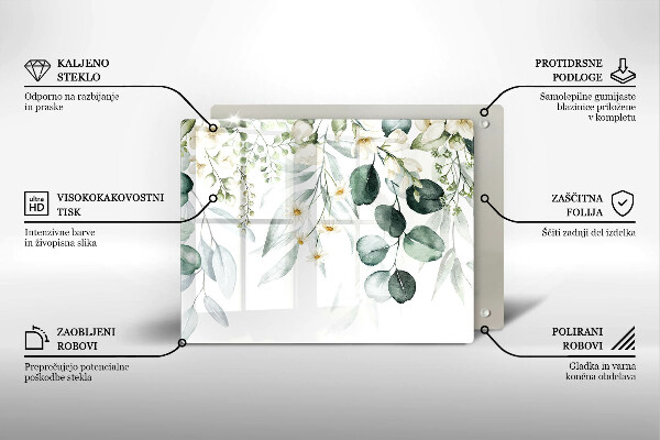 Cubre vitrocerámica Plantas de acuarela