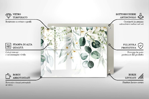 Cubre vitrocerámica Plantas de acuarela