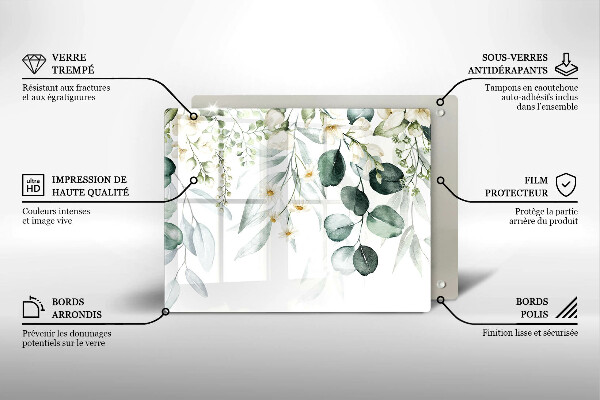 Cubre vitrocerámica Plantas de acuarela