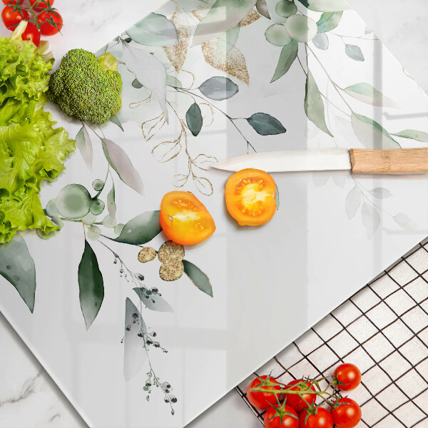 Cubre vitrocerámica Hojas de acuarela