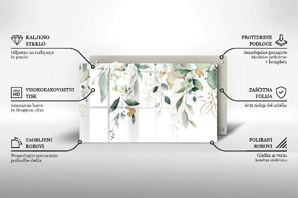Cubre vitrocerámica Hojas de acuarela