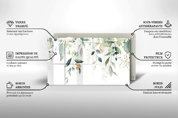 Cubre vitrocerámica Hojas de acuarela