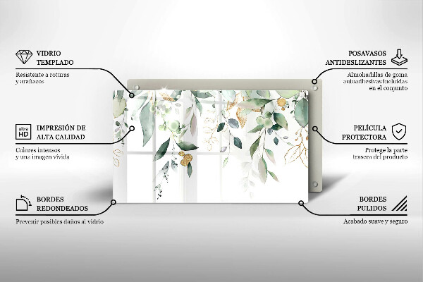 Cubre vitrocerámica Hojas de acuarela
