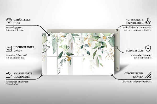 Cubre vitrocerámica Hojas de acuarela