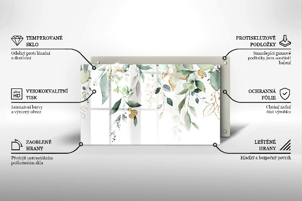 Cubre vitrocerámica Hojas de acuarela