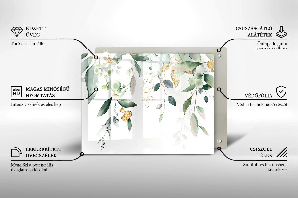 Cubre vitrocerámica Hojas de acuarela