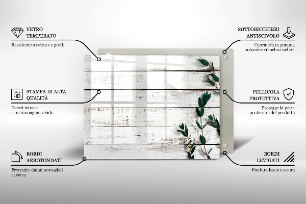 Cubre vitrocerámica Tablas y hojas viejas