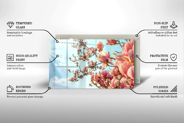 Cubre vitrocerámica Árbol de flores rosadas