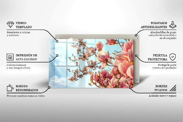 Cubre vitrocerámica Árbol de flores rosadas