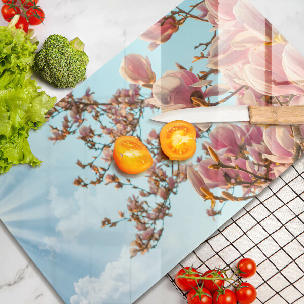 Cubre vitrocerámica Árbol de flores rosadas