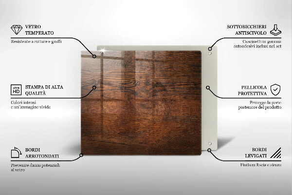 Protector encimera Tablero de madera oscura