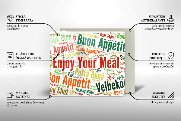 Protector encimera Subtítulos buen provecho idiomas