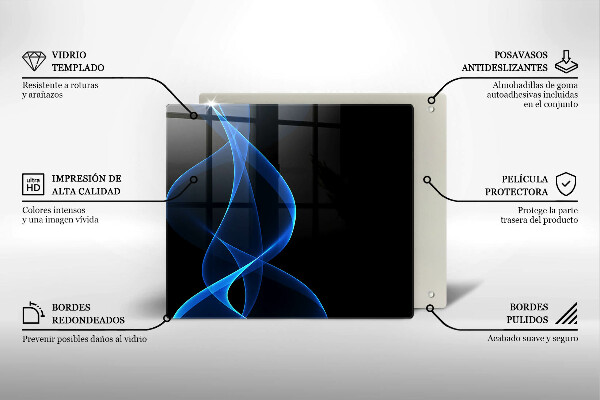 Protector encimera Líneas azules de humo