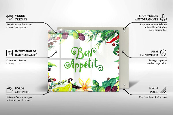 Protector encimera Inscripción de bon appetit
