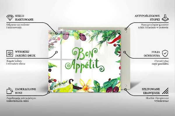 Protector encimera Inscripción de bon appetit